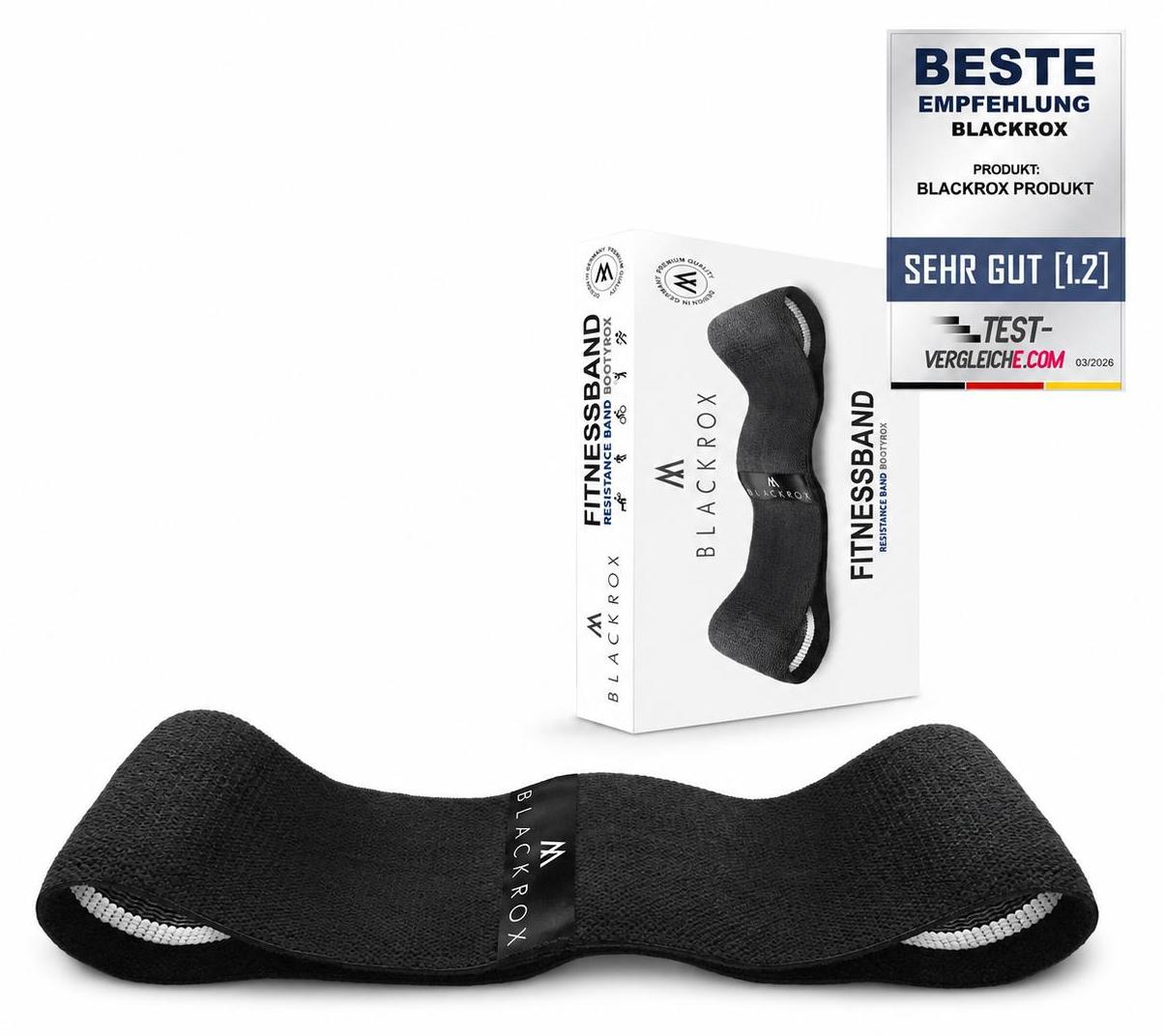 BLACKROX BOOTYROX Fitnessband Baumwolle – Resistance Band Booty (Schwarz