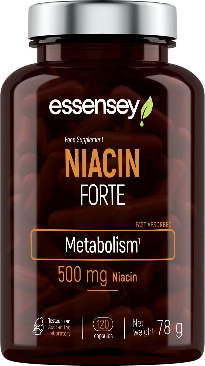 Trec Nutrition ESSENSEY - Niacin I 500mg I 120 Kapseln I Nikotinsureamid I Vegetarier & ohne Zustze I 120 Tagesdosen I Leicht zu schlucken I Labor