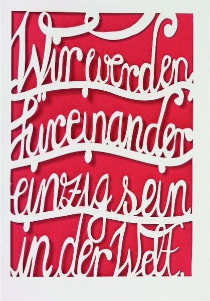 räder Hochzeitsschriftkarte "Wir werden füreinander einzig sein.."