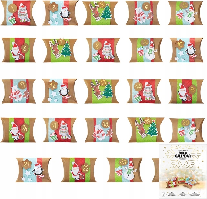 Adventný kalendár Vianočné boxy Vianočné vankúše Diy 24Szt