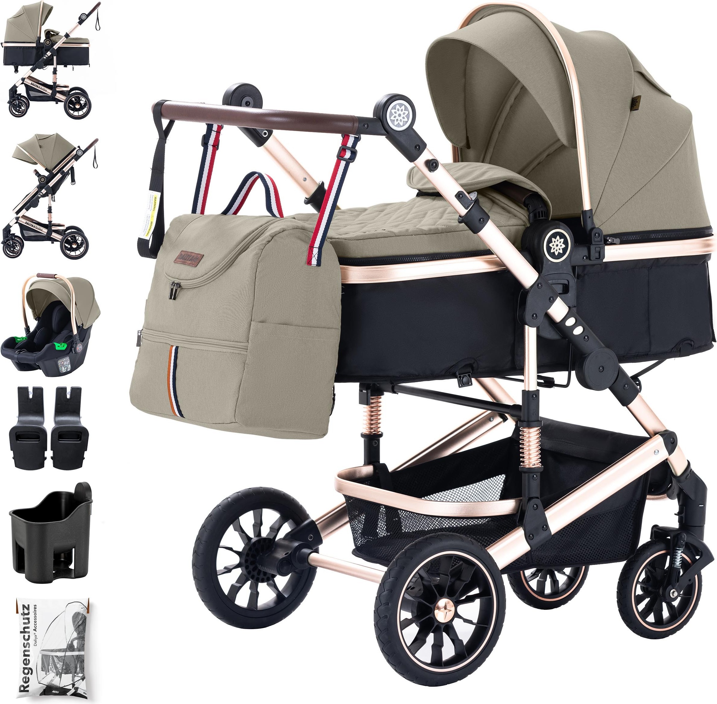 Daliya NEOMOVE 3in1 Kinderwagen Gold Beige