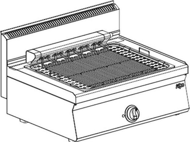 KBS elektrický gril na pary 2 vykurovacie zóny plocha 540X420Mm pripravený na pripojenie 400V