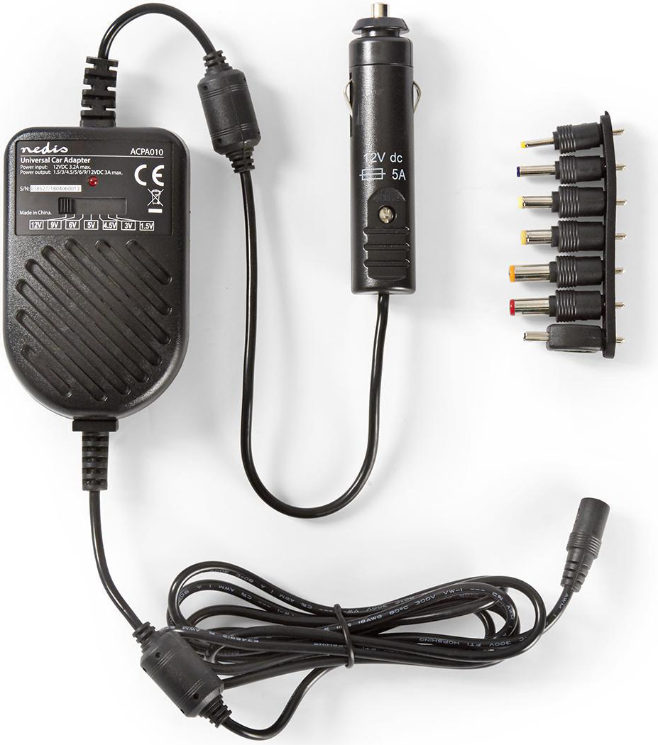Universal-Netzteil | 36 W | 0 - 12 V DC | 1,20 m | 5,0 A | 7 zástrčiek | Schwarz