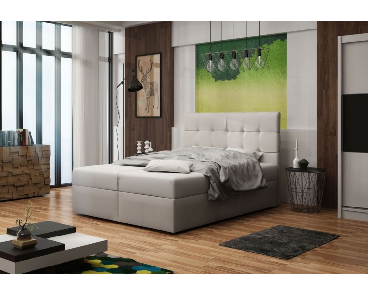 Čalúnená posteľ s úložným priestorom DELILAH 2 COMFORT - 160x200, béžová