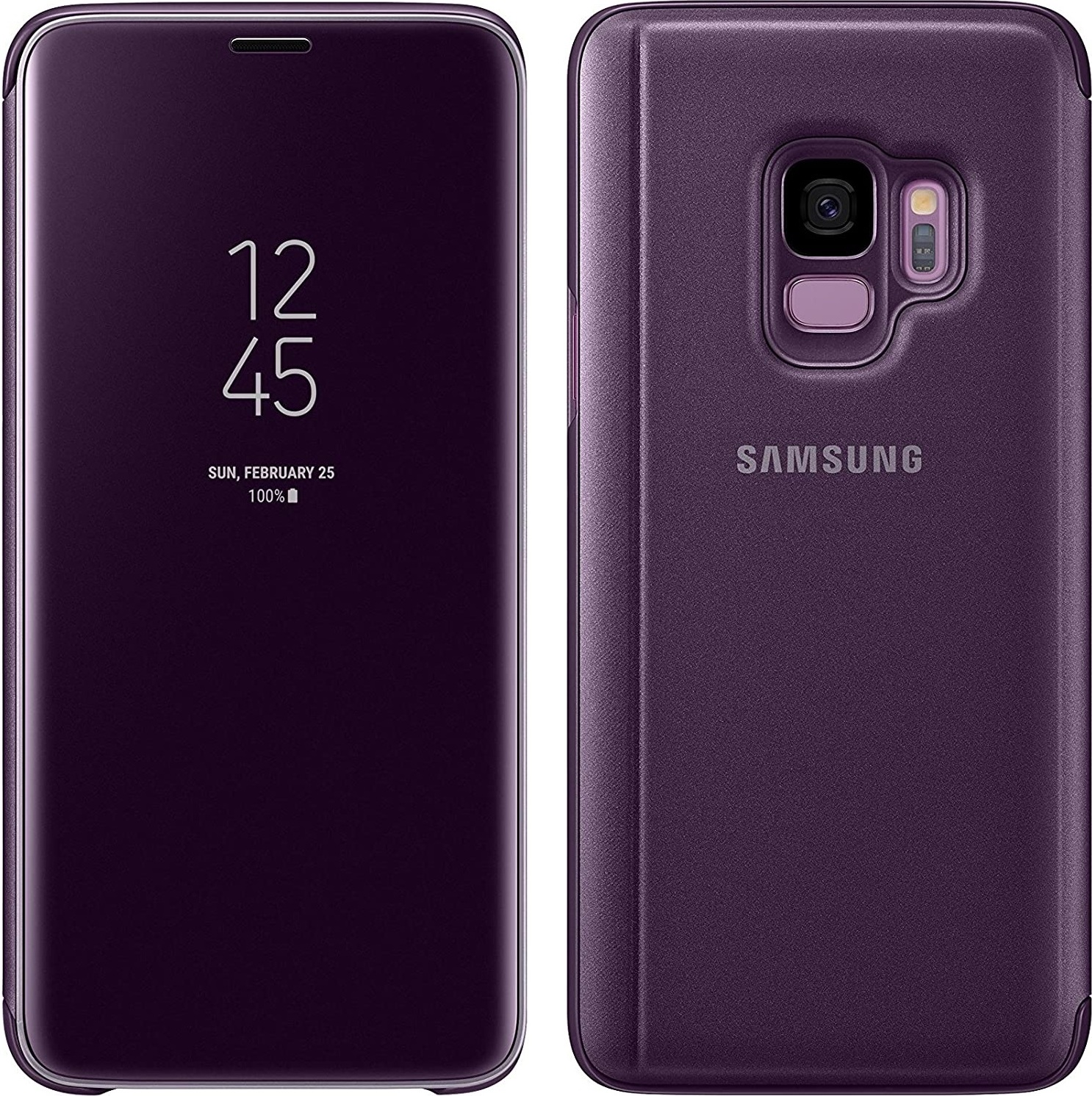 Kryt Samsung Clear View Standing Cover pre Galaxy S9 - Lila