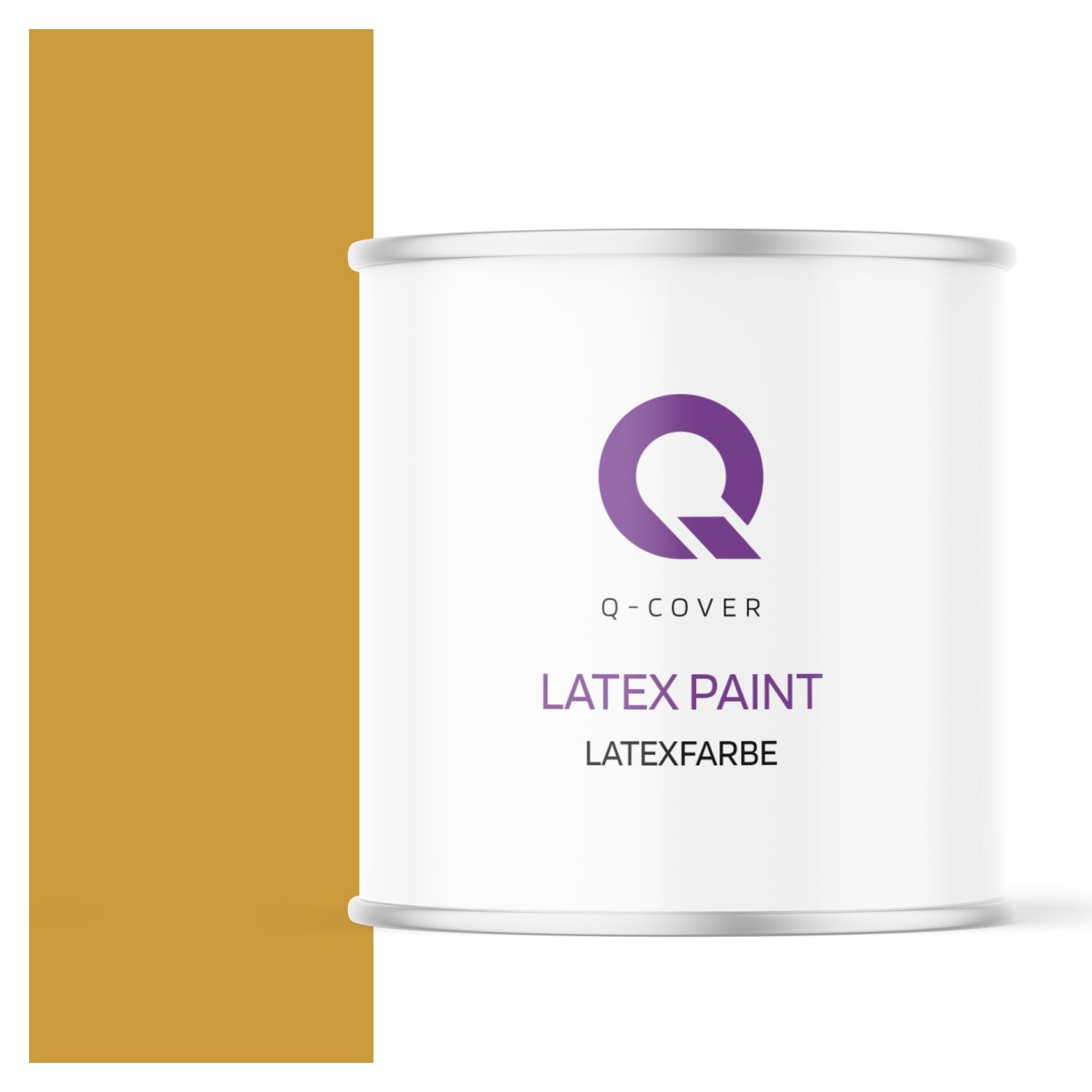Q-Cover Latexfarbe 2 L Senf 2 L | Innenfarbe | Wandfarbe | Deckenfarbe | Klasse 3 Mattfarbe Scheuerfest Hohe Deckkraft