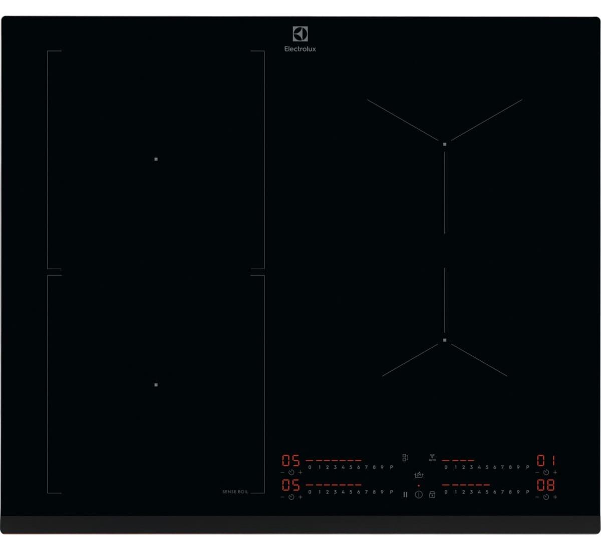 Electrolux EIS62453, Čierna, Vstavaný, 60 cm, Indukčná varná doska so zónami, Sklokeramická, 4 zone(s)