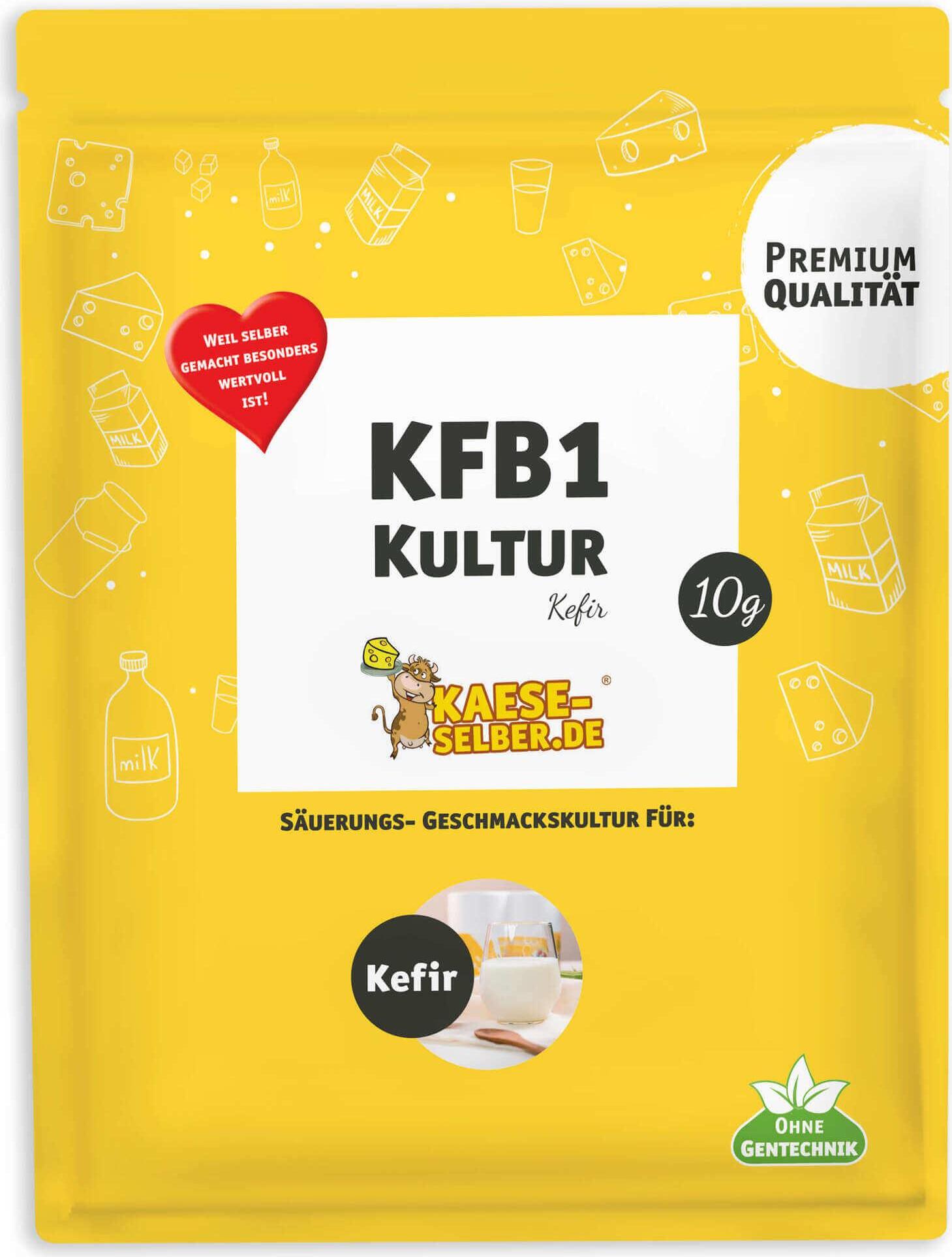 KAESE SELBER Kefirkultur KFB1, gefriergetrocknet, 15 g – Starter für hausgemachten Kefir