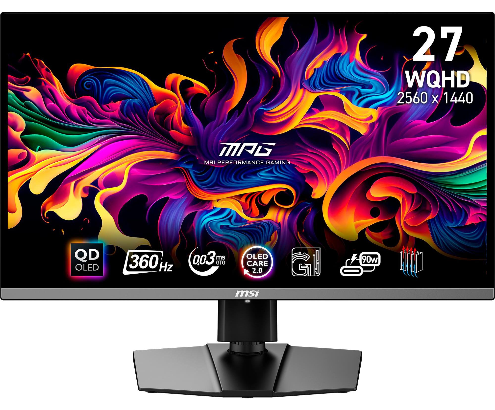 MSI MPG 271QRXDE QD-OLED, 67,3 cm (26.5"), 2560 x 1440 px, Wide Quad HD, QD-OLED, 1 ms, Čierna