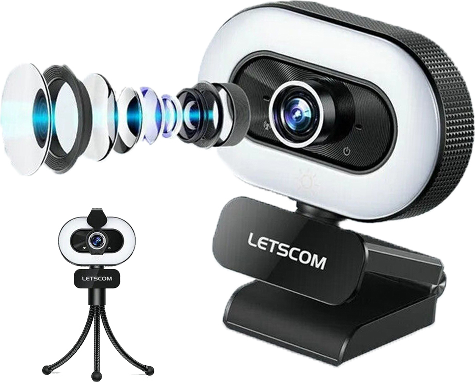 hocan Webcam mit Mikrofon Full HD USB Webcams Mini Computer Kamera Webcam, 360° Drehung, webcam für pc Laptops Desktop und Spiele,Schwarz