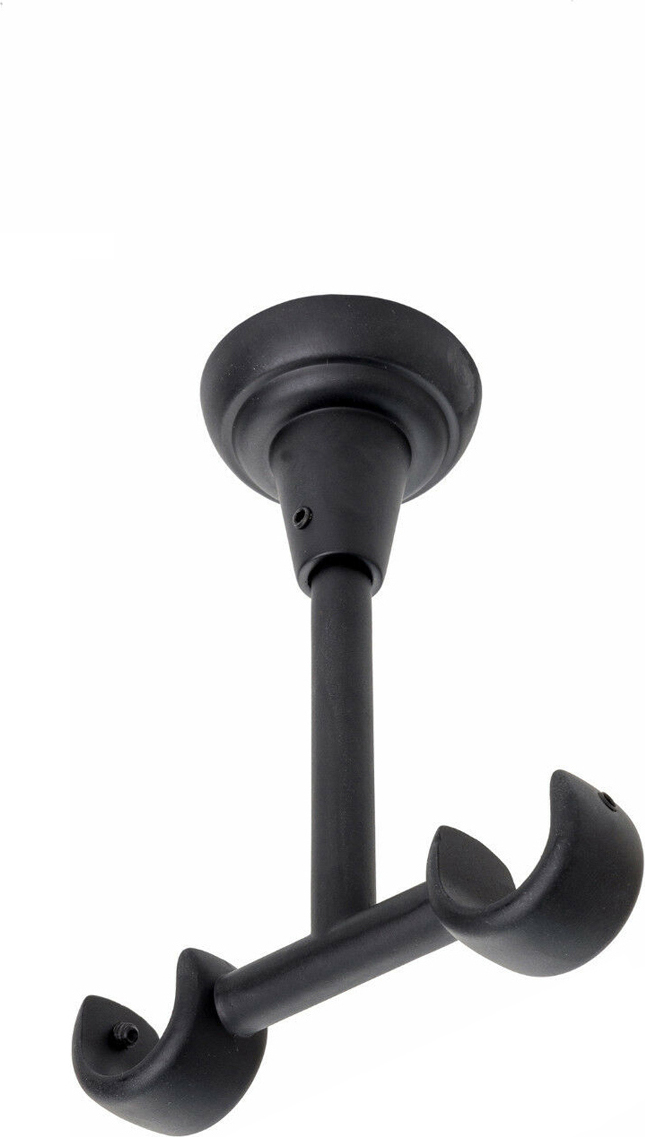 thumbnail: MDEKOR Dubbele Gordijnroede - 280 Cm - Plafondmontage, Roestvrijstaal Look, 16 Mm Diameter