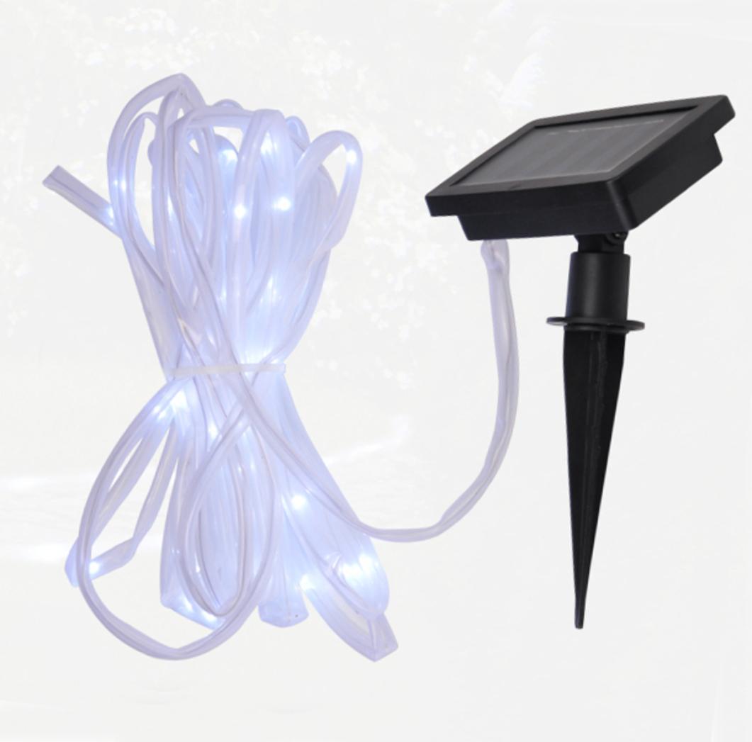 Jardinion Solarlichterkette Gartenlichterkette Lichterkette für draußen 50 LEDs 7m Transparent, Balkonlichterkette