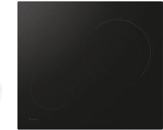 Indukčná varná doska Candy CI633CBB/1, 3 varné zóny, 60 cm, čierna, funkcia Booster, Power Management