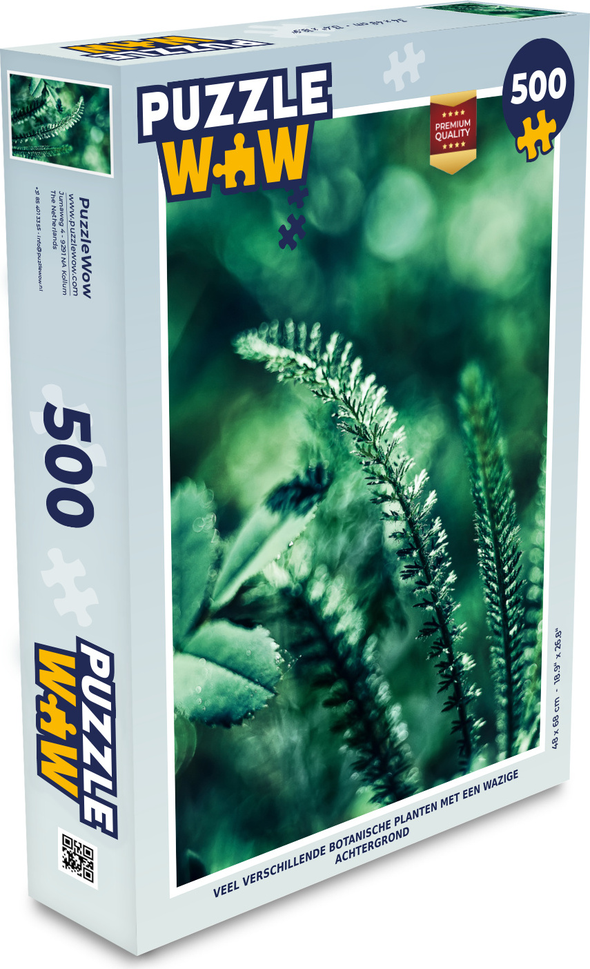 MuchoWow® Puzzle 500 Teile Viele verschiedene botanische Pflanzen vor einem unscharfen Hintergrund - Denken - Spiel - Toy 137|1290319