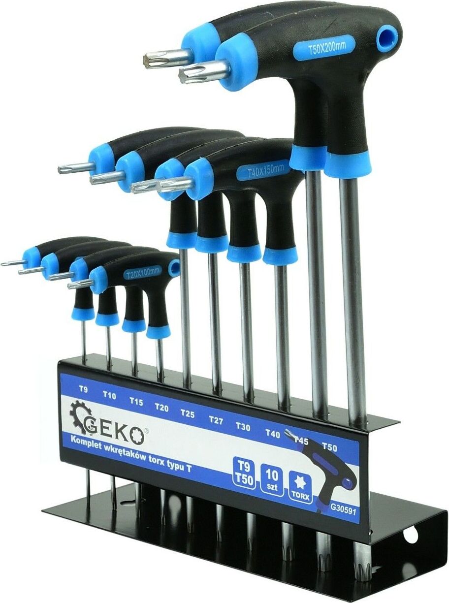 Geko klucz torx typ "t" t9-t50mm 10el.+stojak