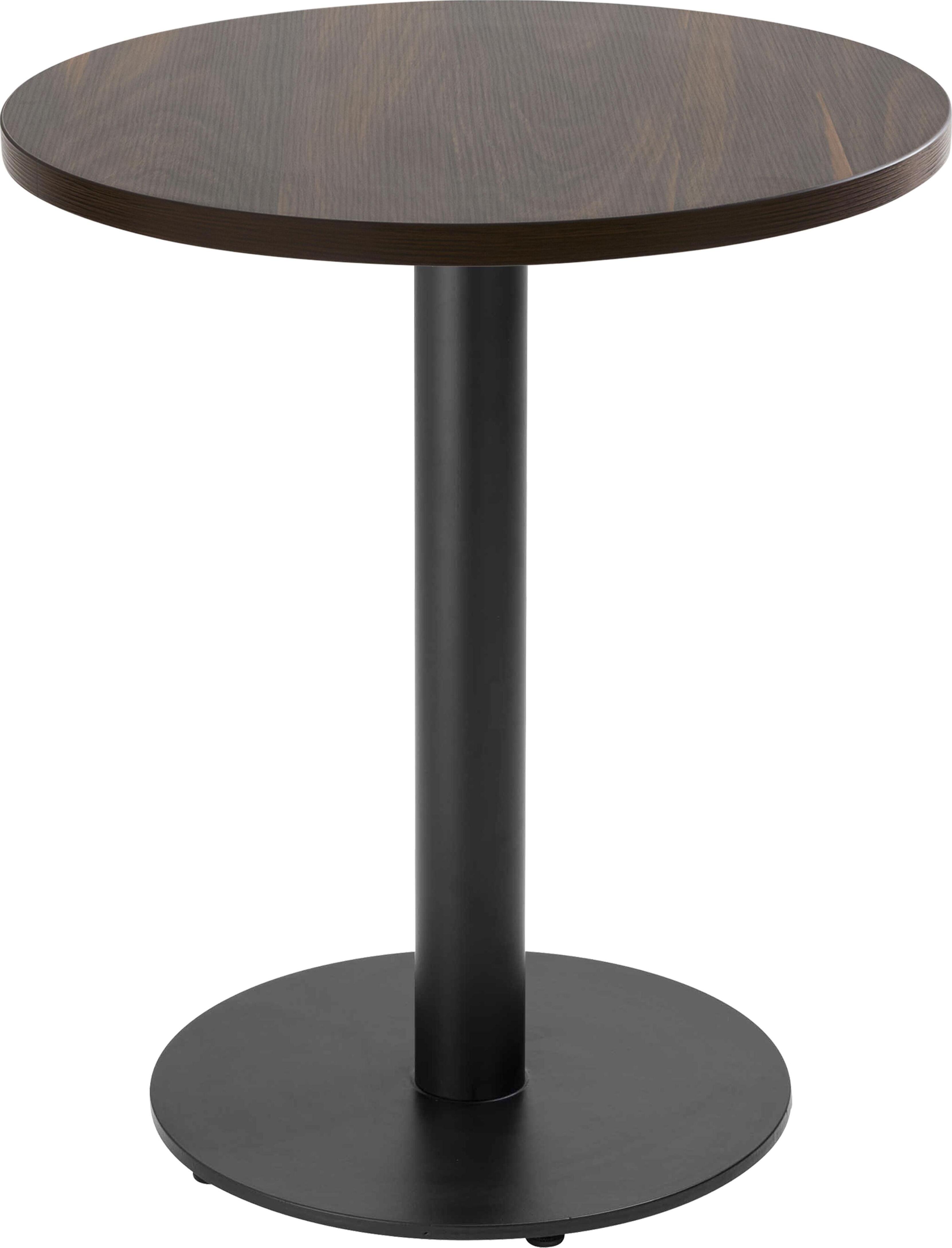 Tisch rund 60 cm schwarzes Bein und dunkle Holzverkleidung - Oviala Rivoli 113166