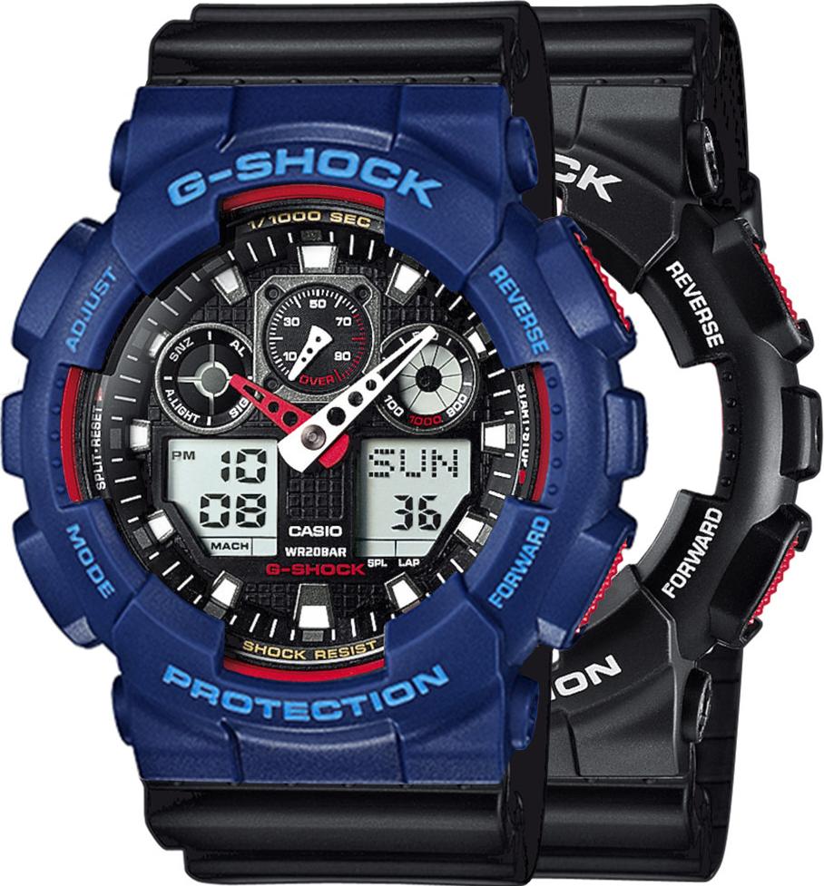 Hodinky Casio G-Shock SET GA-100-1A4ER + BEZEL 10527398 + BAND 10347688 20BAR
