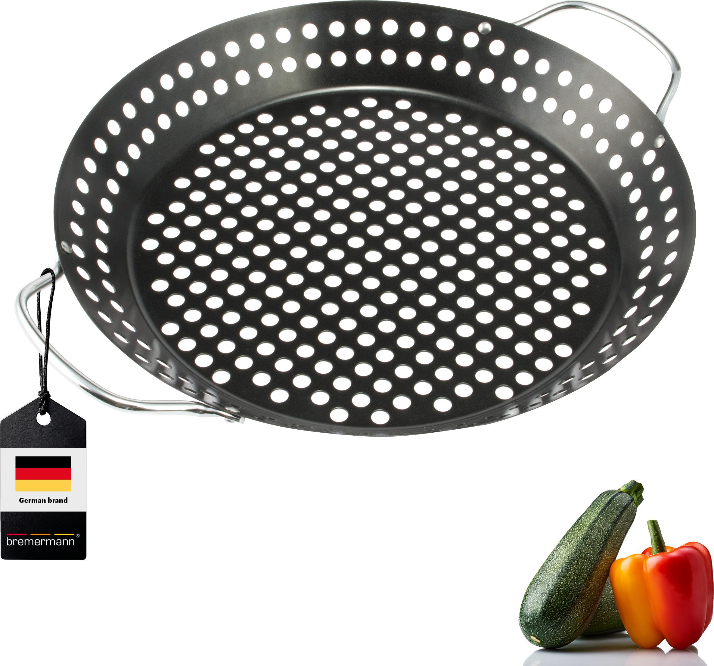 Piastra Forata In Acciaio Inox Per Barbecue Bremermann 43x25 Cm | Griglia Aggiuntiva Per Carne, Pesce E Verdure | Lavabile In Lavastoviglie