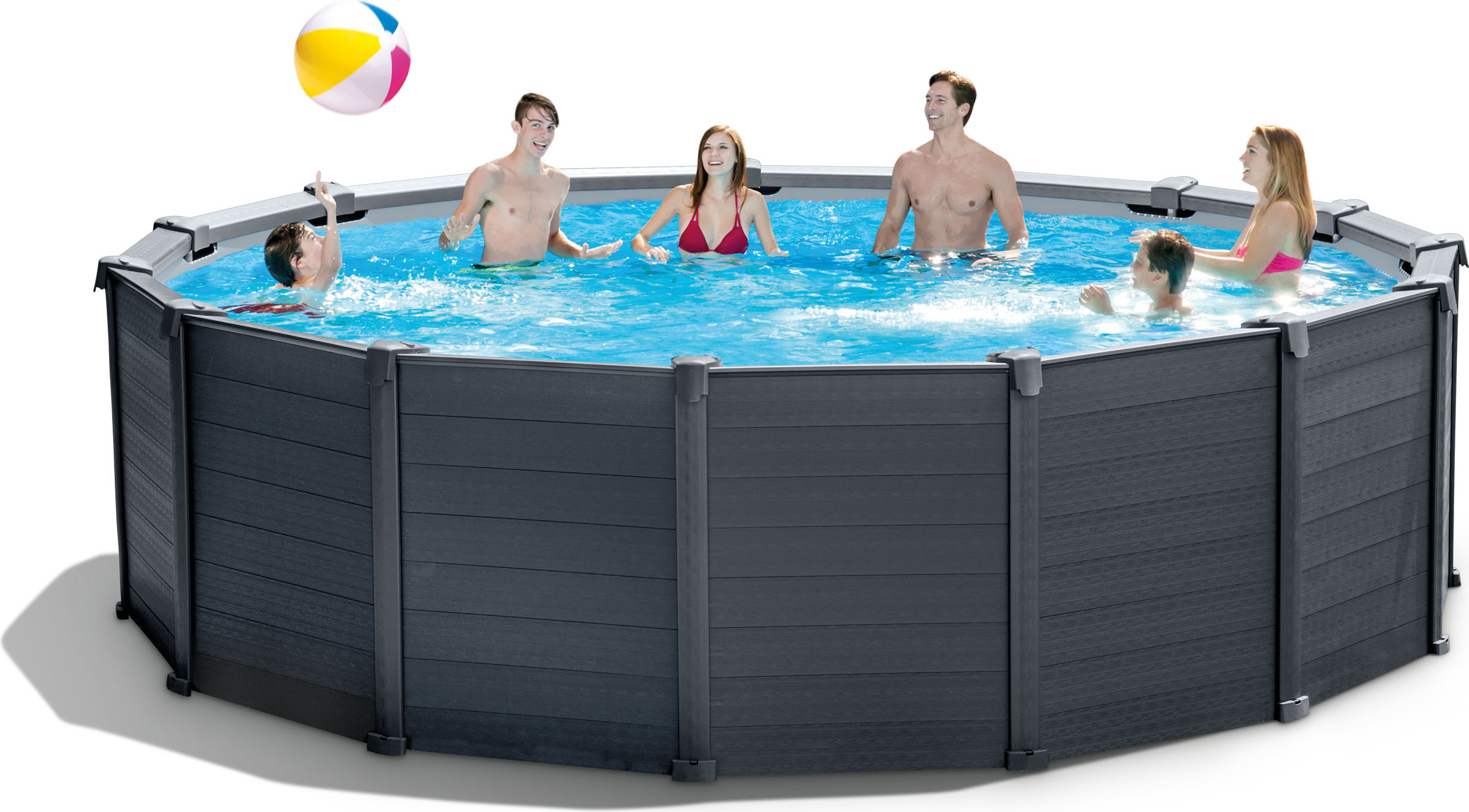 SUPER-SET!!! Intex 26384 Bazén s grafitovým rámom 478 x 124 cm