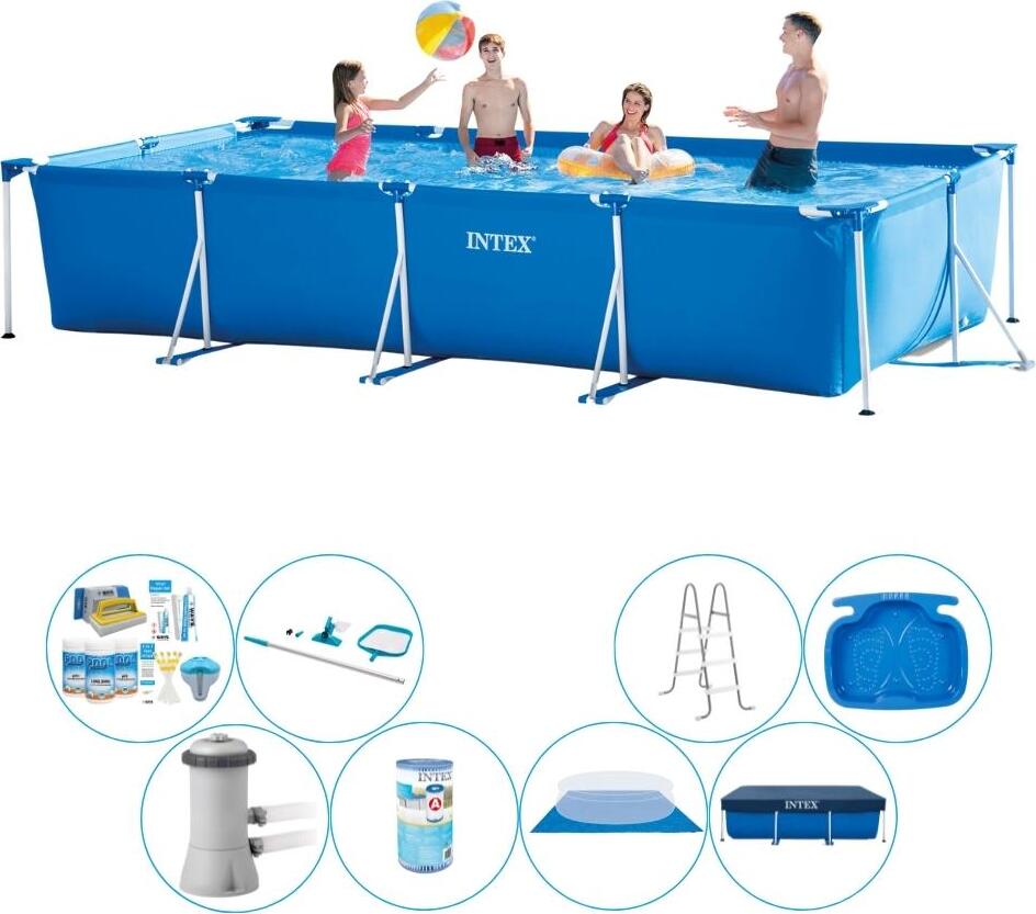 Rámový bazén Intex Rechteckig 450x220x84 cm - balík bazénov