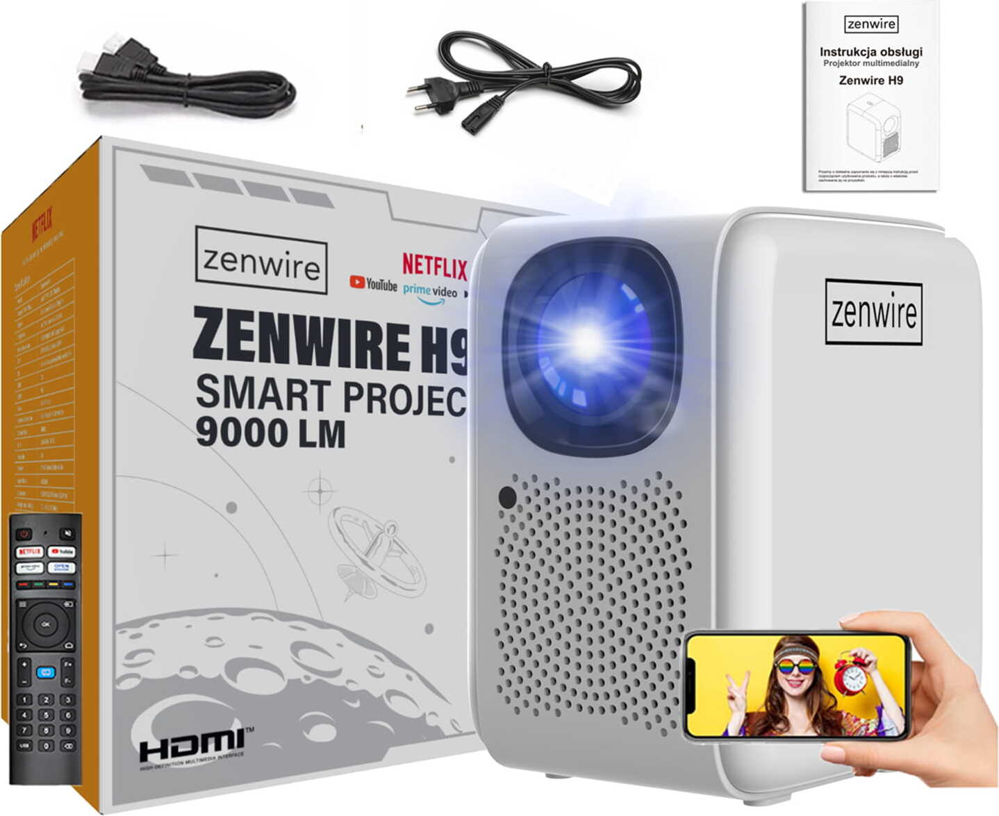Zenwire Projektor Projektor Zenwire Smart TV H9 9856723
