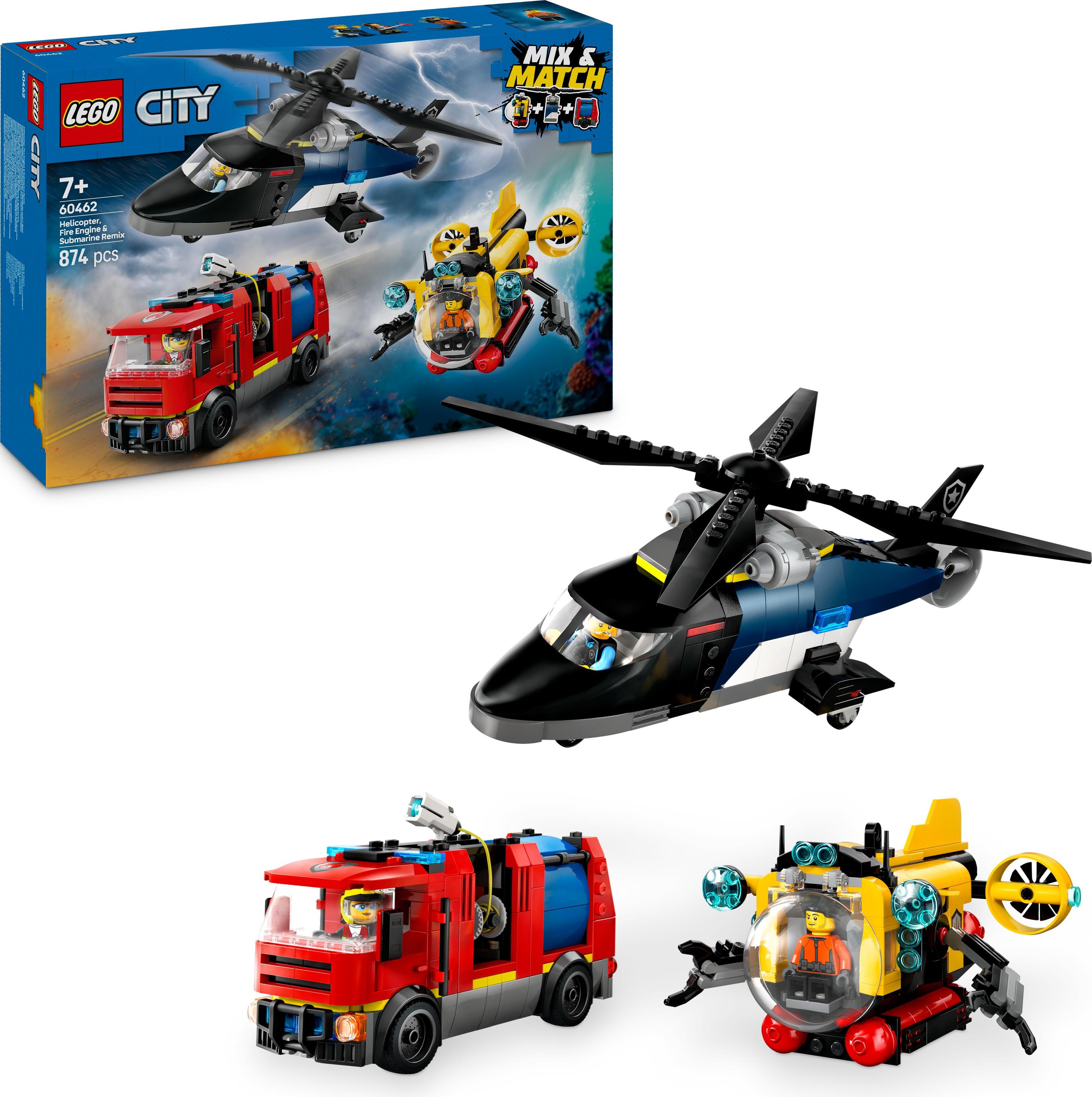 LEGO® City 60462 Remix: Helikoptéra, hasičské auto a ponorka