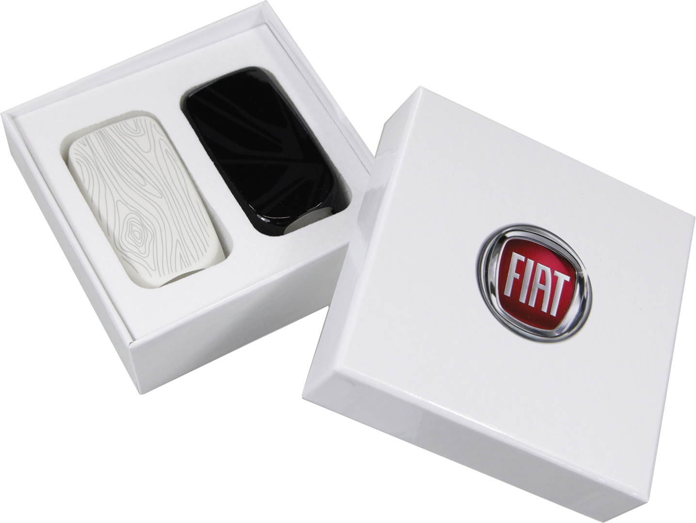 Original Fiat Schlsselcover-Set Glnzend grau und matt wei mit Muster Fiat Tipo EGEA ab Bj. 2016 OE 50927705
