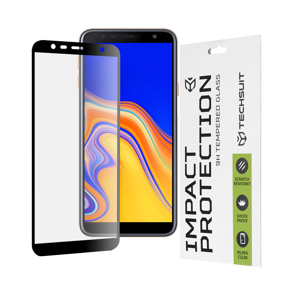 Techsuit 111D Full Cover / celopolepené tvrdené sklo - Samsung Galaxy J4 Plus / J6 Plus - Čierna