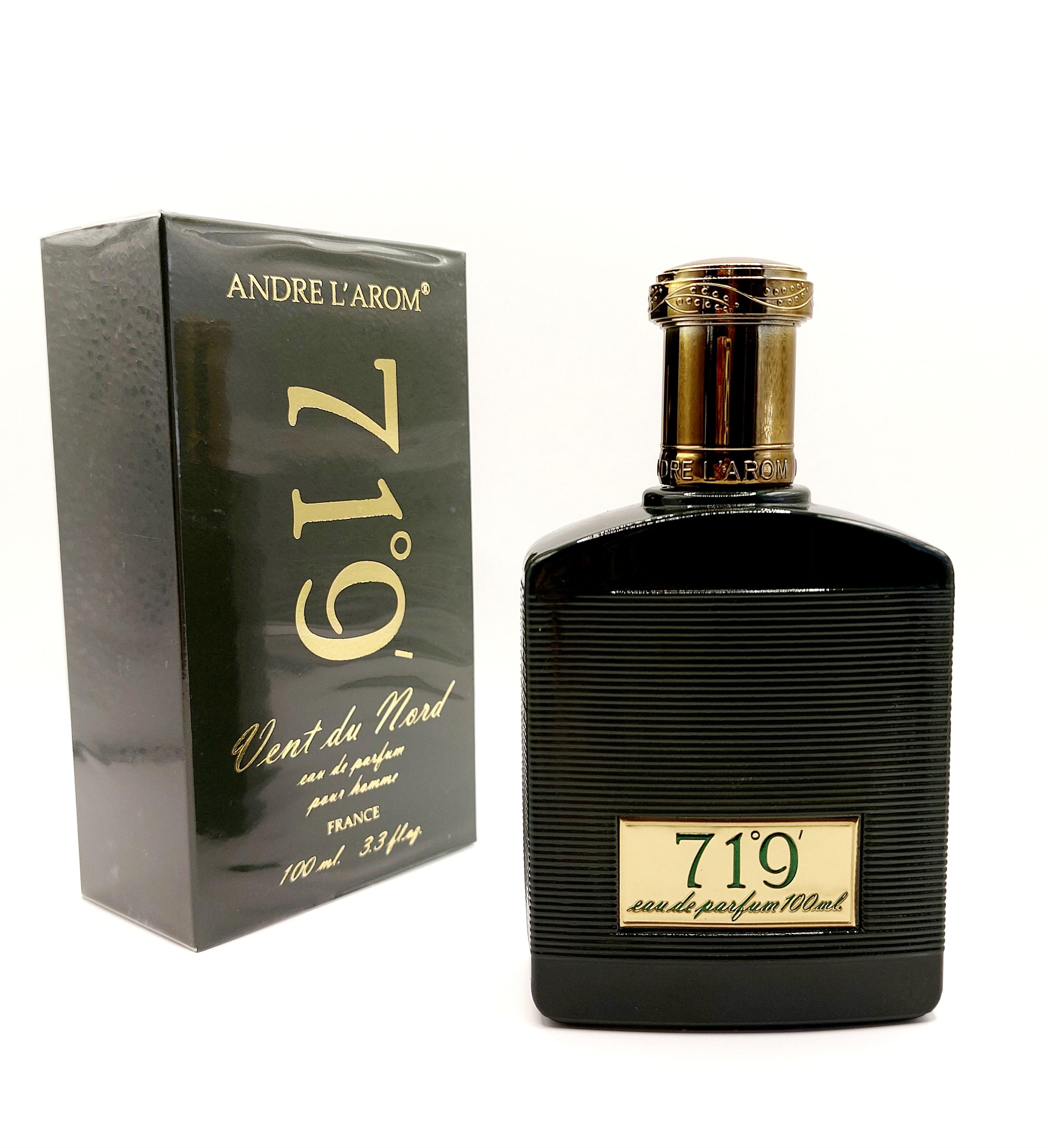 Parfumerie Rheds Französisches Herrenparfüm - Vent Du Nord 719 - ein frisches Eau de Parfum mit holzigem Duft - mit Patschuli, Lorbeer und Eichenmoos.