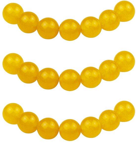 OEM MJDCB Fädelperlen 6 mm, 60 Stück, gelbe Jade-Halbedelsteinperlen mit Loch, lose runde Steinperlen zum Herstellen von Schmuck, Armbändern und Halsketten 2026