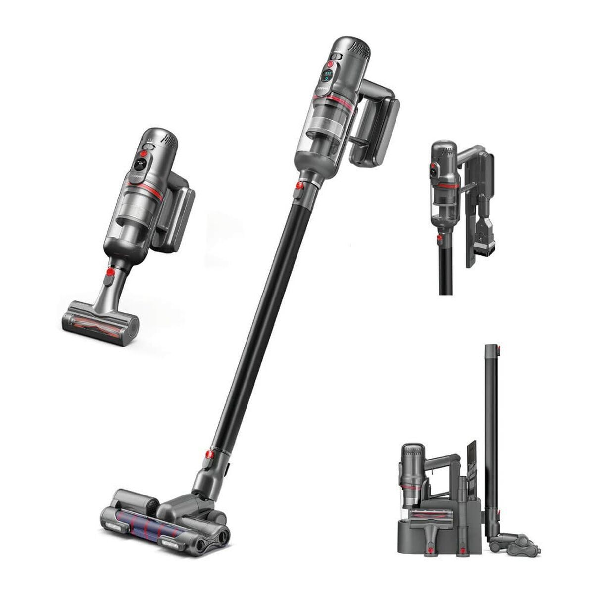 Akumulátorový vysávač s kefou a bez vrecka Puppyoo T12 Grey 170 W