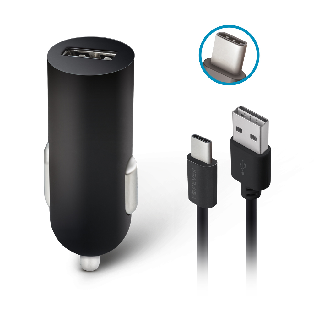 Autonabíjačka Forever USB C 2A M02 čierna