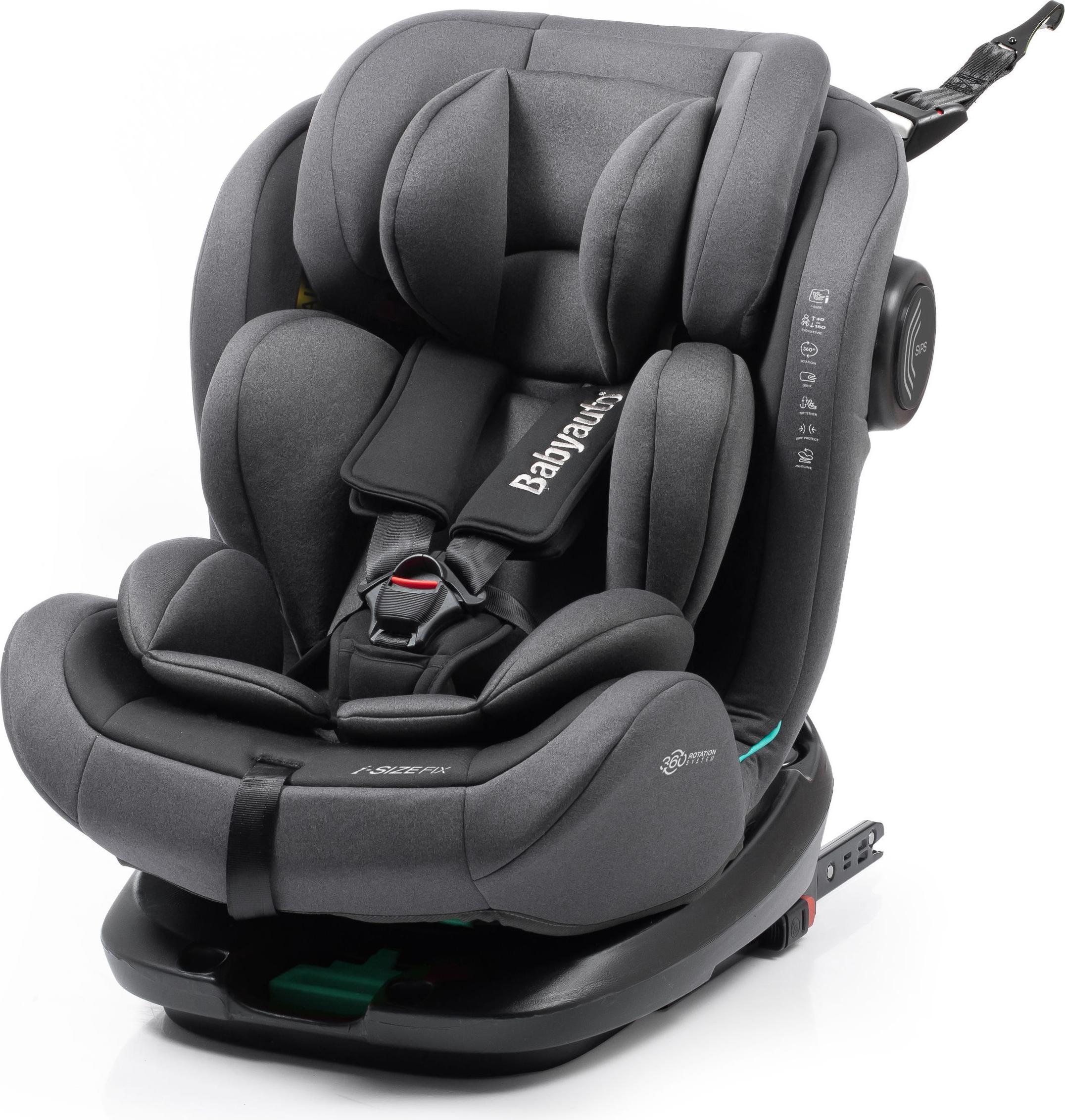 Kindersitz - BABYAUTO - Torna - Gruppe 0/1/2/3 - i-Size - 40/150 cm - 360° drehbar - Mehrstufig - Grau