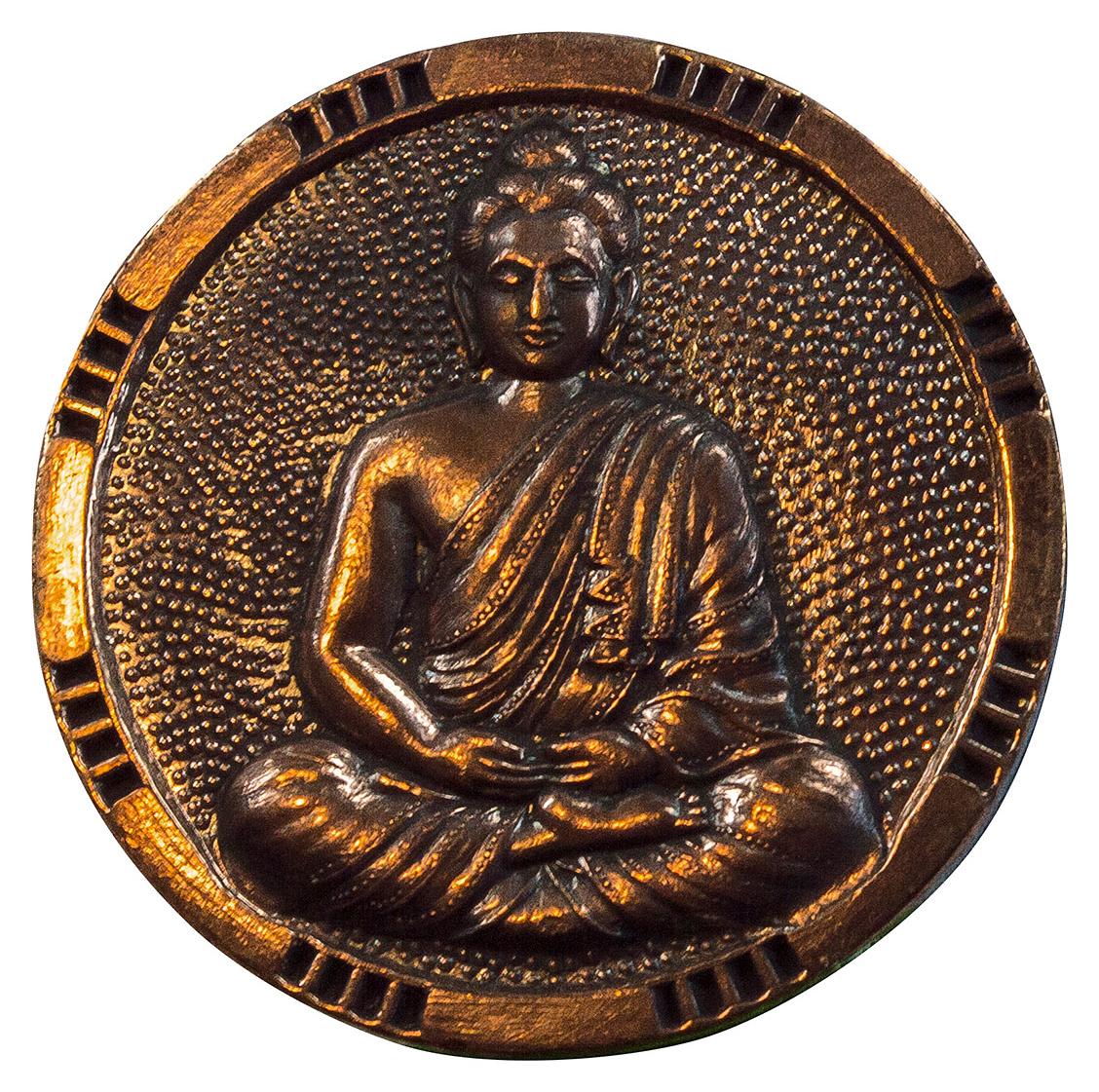 Saraswati Glücksmünze "Buddha" Kupfer 3cm