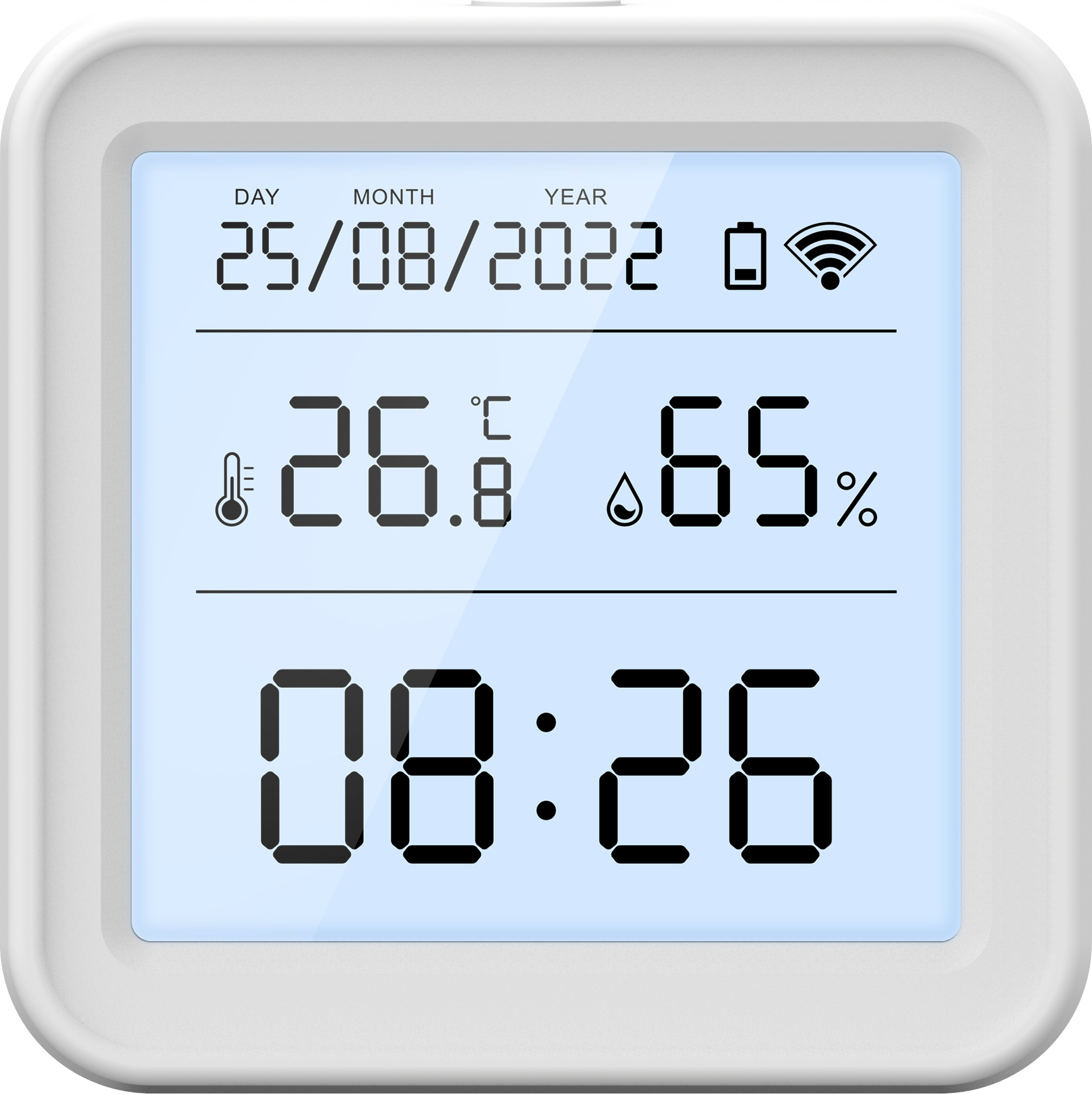 Shenzhen Fangliyang Technologie GmbH TH08 Temperatur- & Luftfeuchtigkeitsanzeige mit Bluetooth & APP-Anbindung, präzise & kompakt