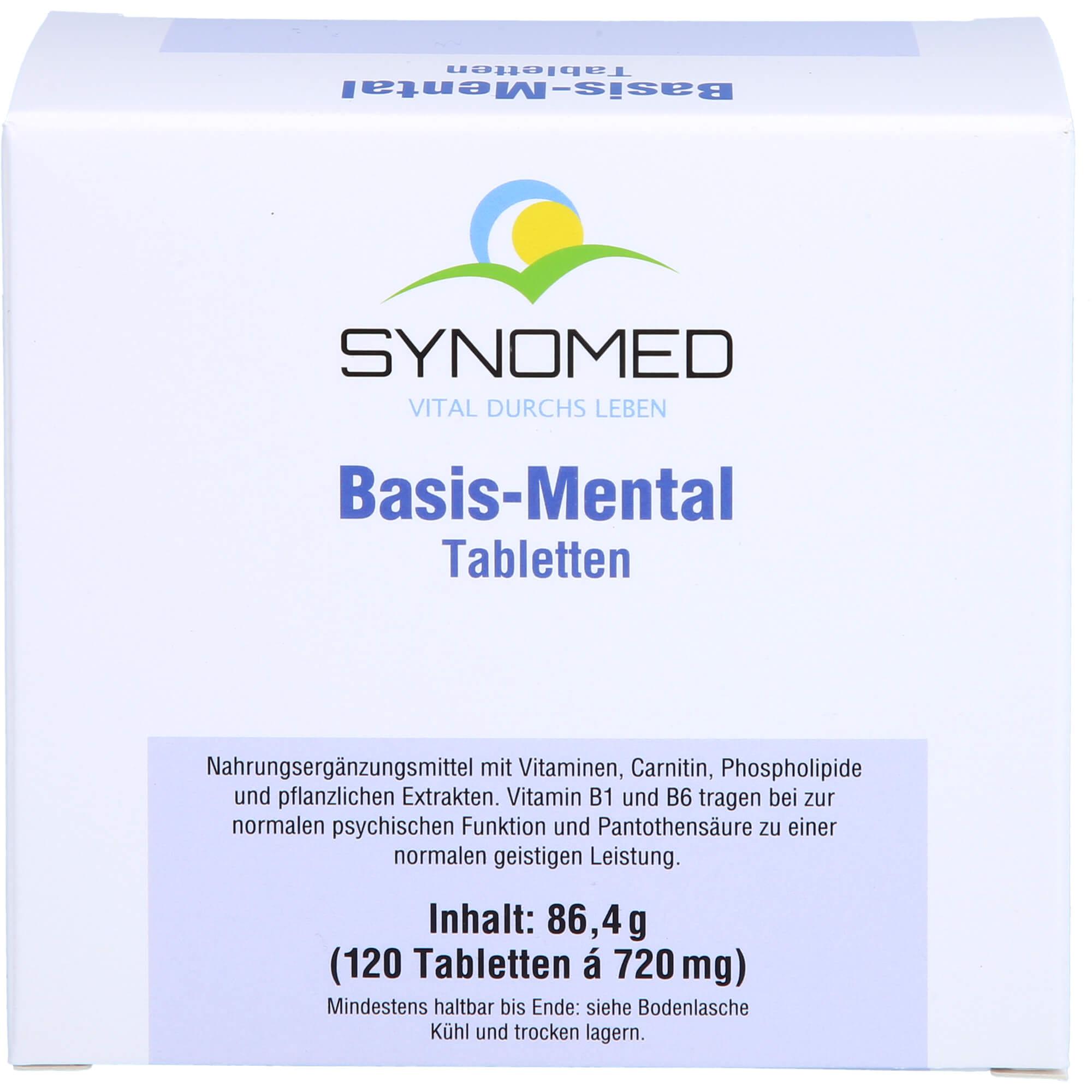 Synomed GmbH SYNOMED Basis-Mental Tabletten für eine normale psychische Funktion, 120 St. Tabletten 09423989