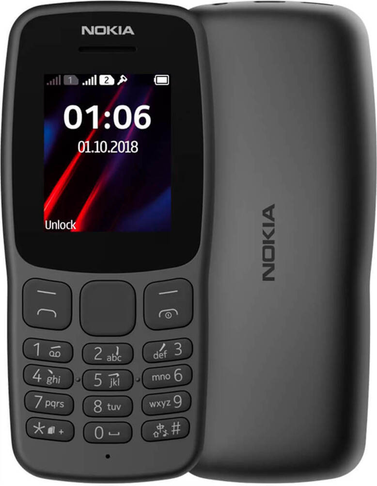 Nokia 106 (Čierna) - Mobilný Telefón - Dual Sim