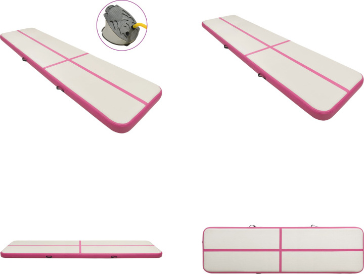 vidaXL Aufblasbare Gymnastikmatte mit Pumpe 700x100x15 cm PVC Rosa - Gymnastikmatte - Gymnastikmatten - Gymnastik Yoga Matte - Gymnastik Yoga Matten HL92670