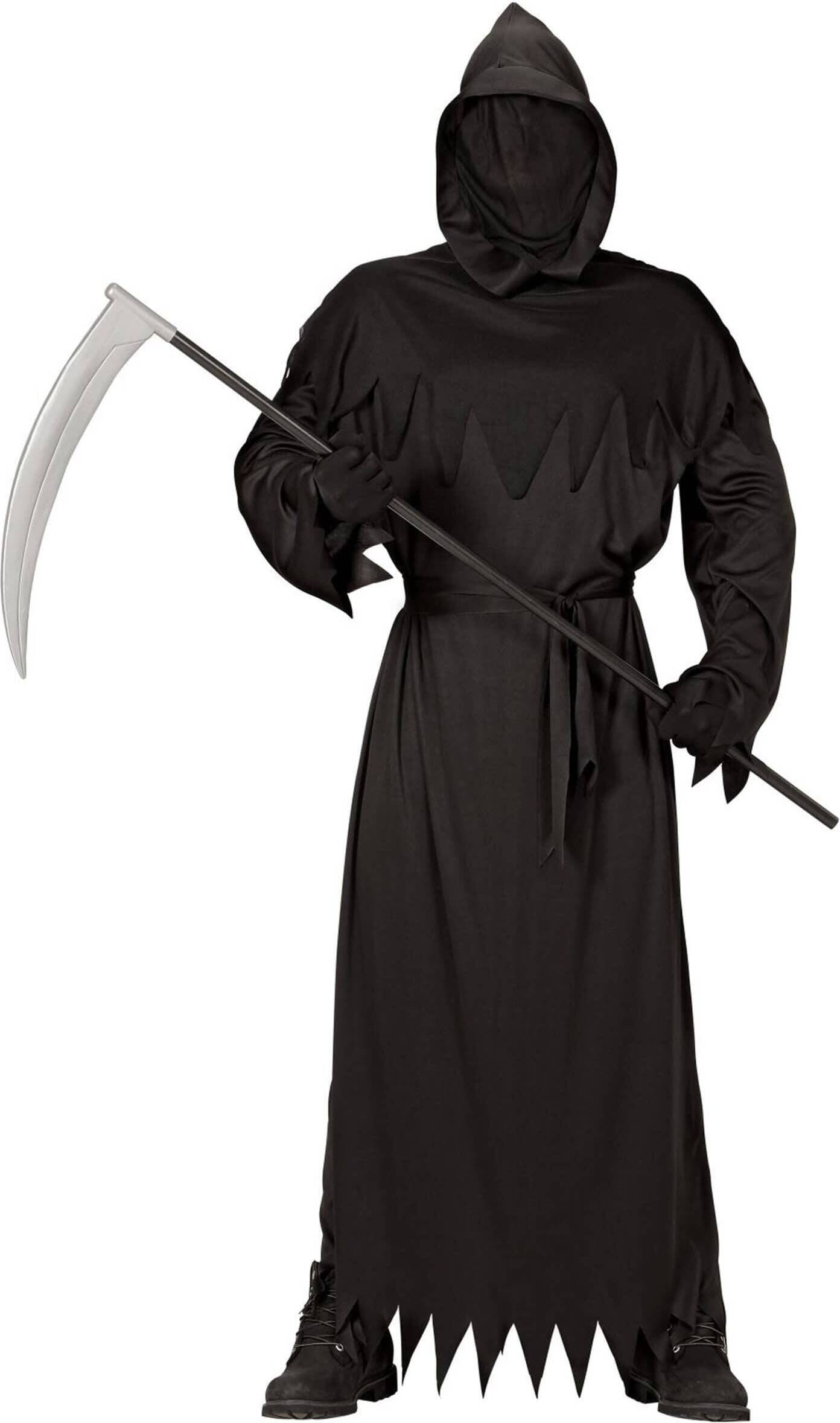 Costume Da Mietitore Della Morte Per Uomo, Set Da 6 Pezzi: Maschera, Falce 123 Cm, Catena Metallica, Guanti E Cintura, Taglie M - 2