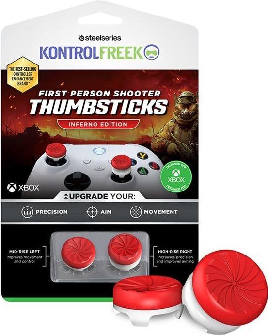 Steelseries 6150-XBX, Xbox One, Xbox Series S, Xbox Series X, Nástavce na analógové páčky, Červená, Spojené štáty, 1 kusov, Škatuľa + blister