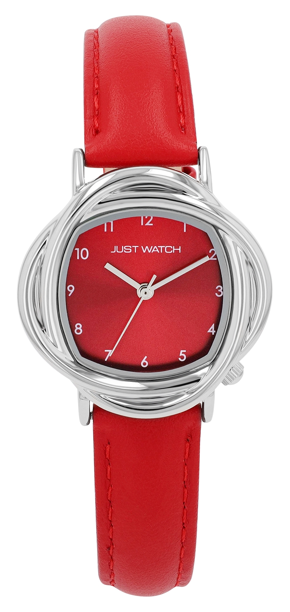 Just Watch Damenuhr "Antoni" mit Lederband, kurviges Gehäuse