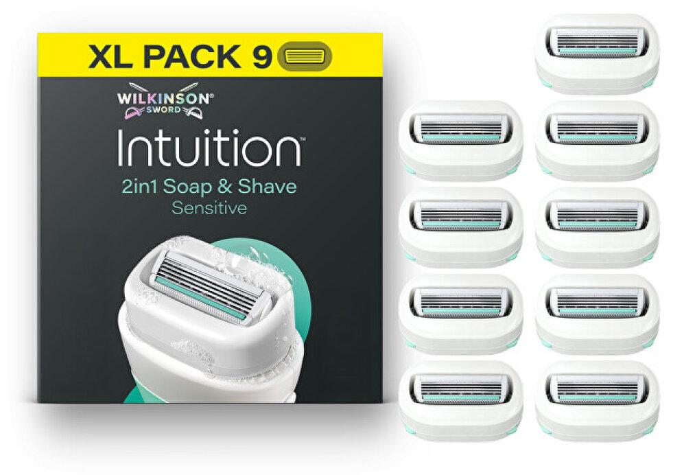Wilkinson Sword Intuition 2in1 Rasierklingen fü r Seife und Rasur, 9 Stü ck