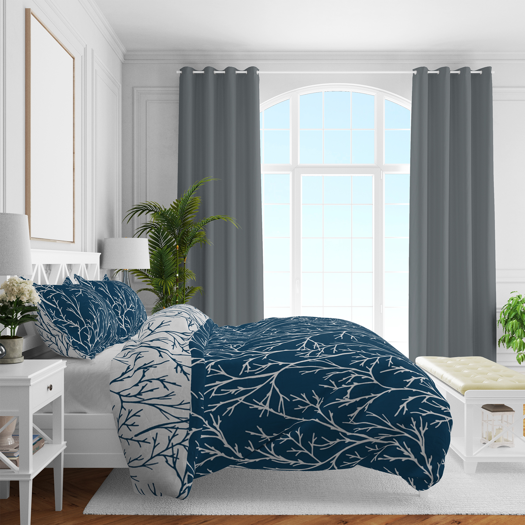 Brielle Home Aldin Set Biancheria Letto Matrimoniale Reversibile: Coperta Scozzese E Federe, Lato Sherpa