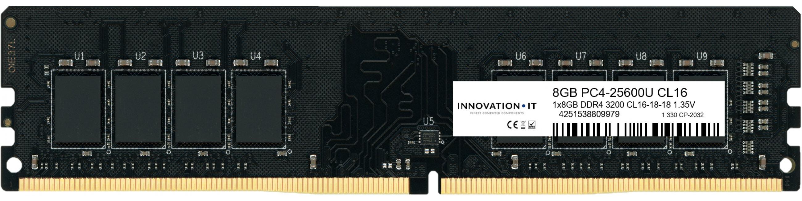 Innovation-Pc 3200 8GB Innovation IT CL16-18-18 1.35V LD 8-Chip Inno8G3200S