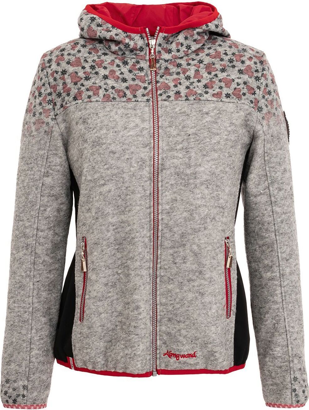 Almgwand GOPPESKOPF Kapuzenjacke Sommerwalk Stretch Blumenmuster GOPPESKOPFgrau-46