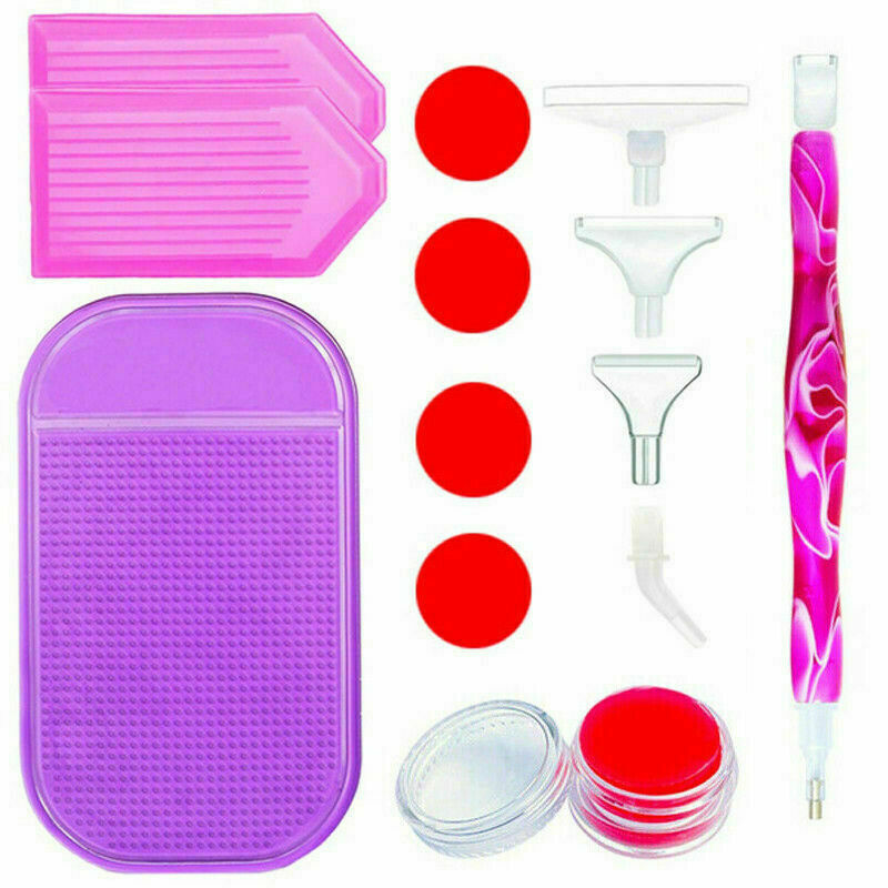 3 Stück Diamantmalerei Stifte – Nachfüllbar, Mit Blumentopf-Design & Tablett – Für DIY & Nagelkunst