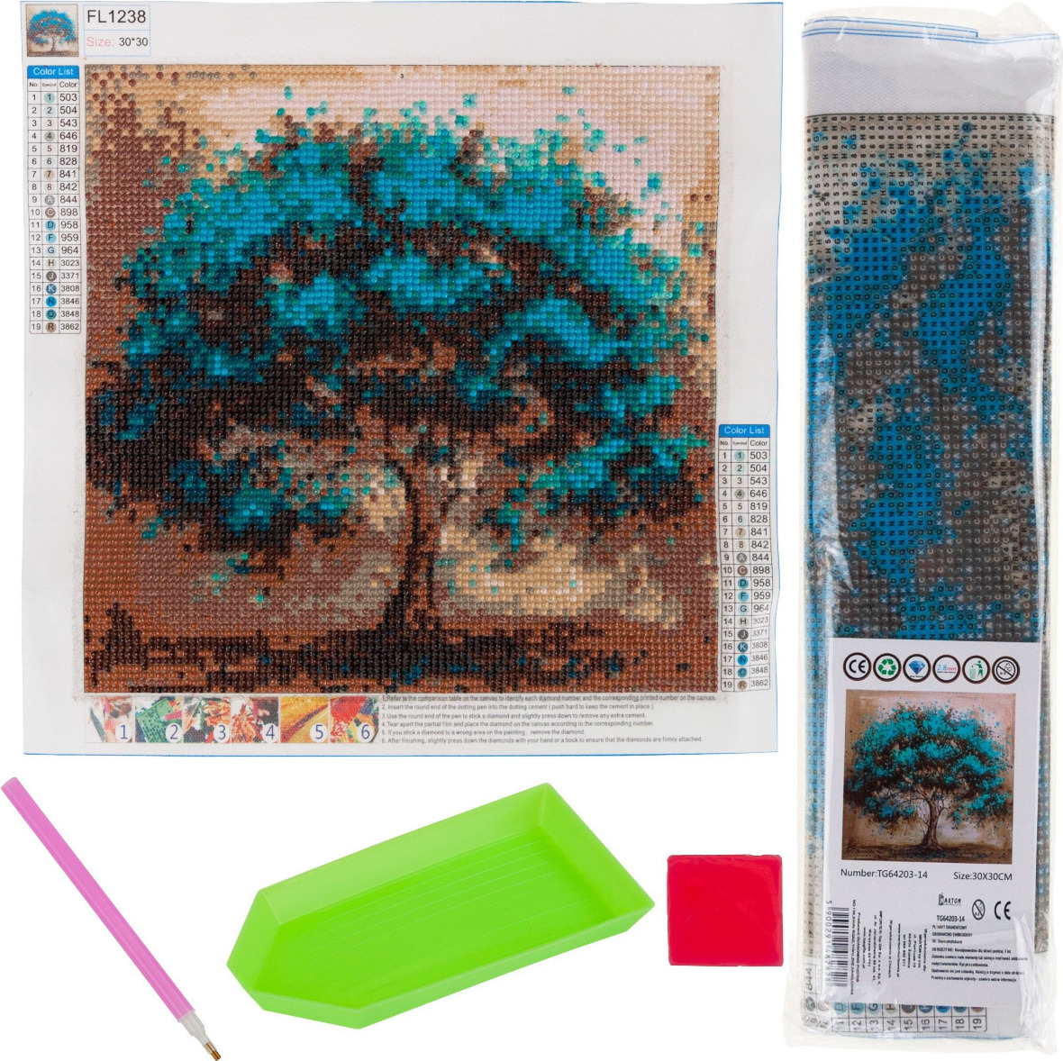 MARTOM Diamant Embroiderie Diamant Malerei Diamant Baum Mosaik Blau 5D