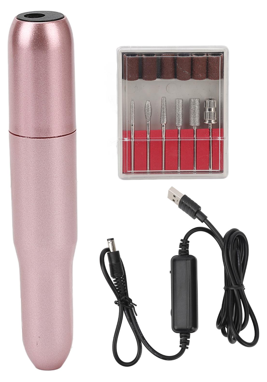 Gistuch Nagelschleifer, elektrisch, tragbar, Kunststoff, USB, 20.000 U/min, Bohrer zur Entfernung abgestorbener Haut, Roségold
