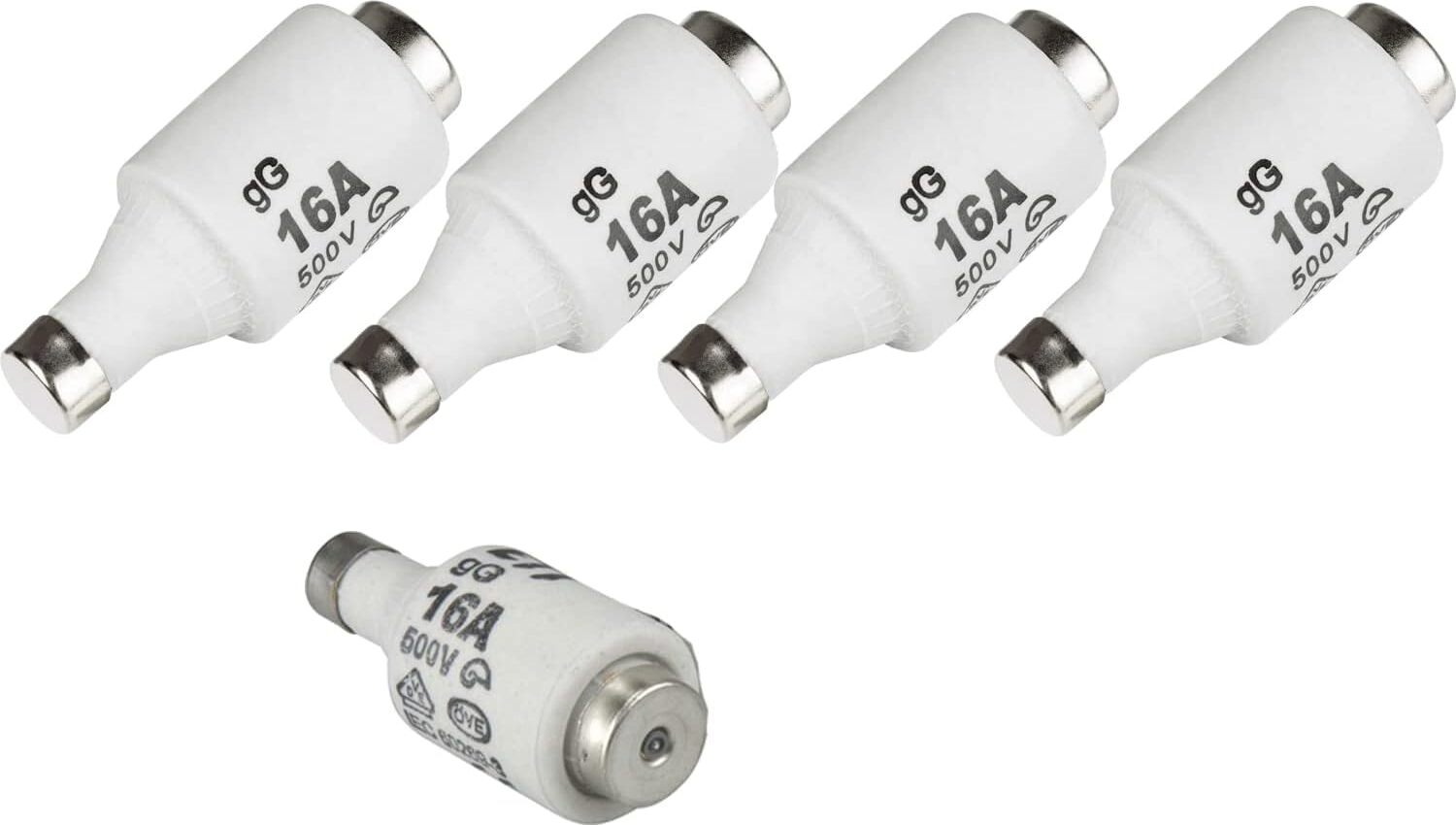 Grenda-hammer Sicherung DIAZED DII E27 6 bis 25A Blister mit 5 Stück Schmelzsicherungen – 16A (grau)