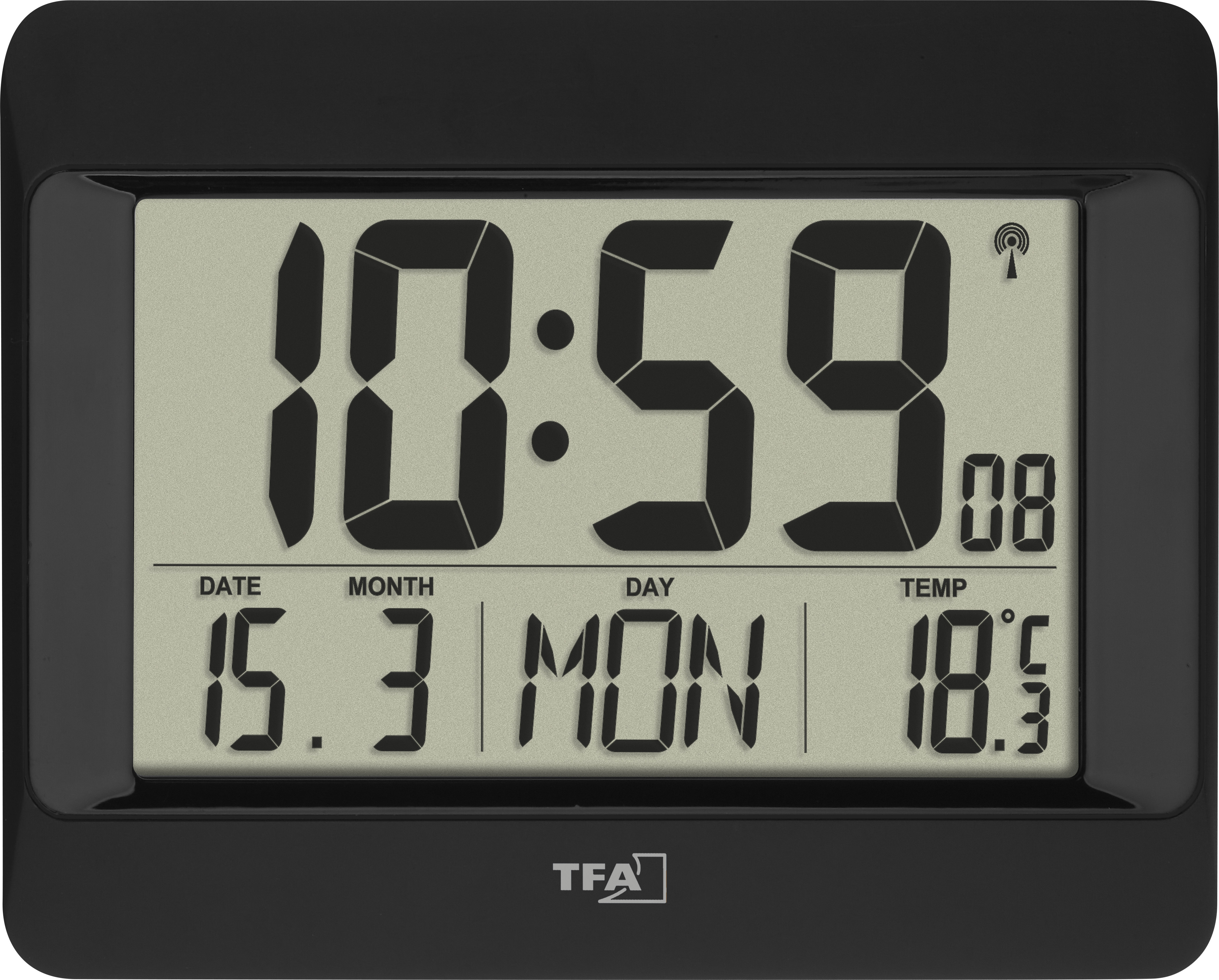 Funk-Uhr mit Raumtemperatur, 60.4519.01, TFA Dostmann